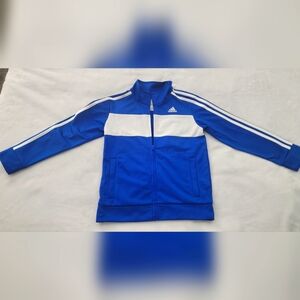 Adidas Blue and White Sweatshirt with Signature Stripes